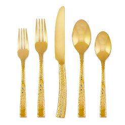 Lenox Premium Paris Hammered Gold Titanium 20-Piece Flatware Set
