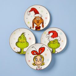 Lenox Premium Merry Grinchmas Grinchie Grins Accent Plates, Set of 4