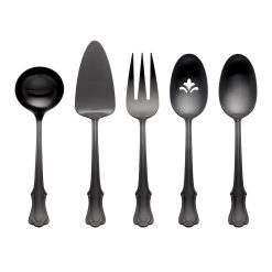 Lenox Premium James Street Black Satin 5-Piece Hostess Set