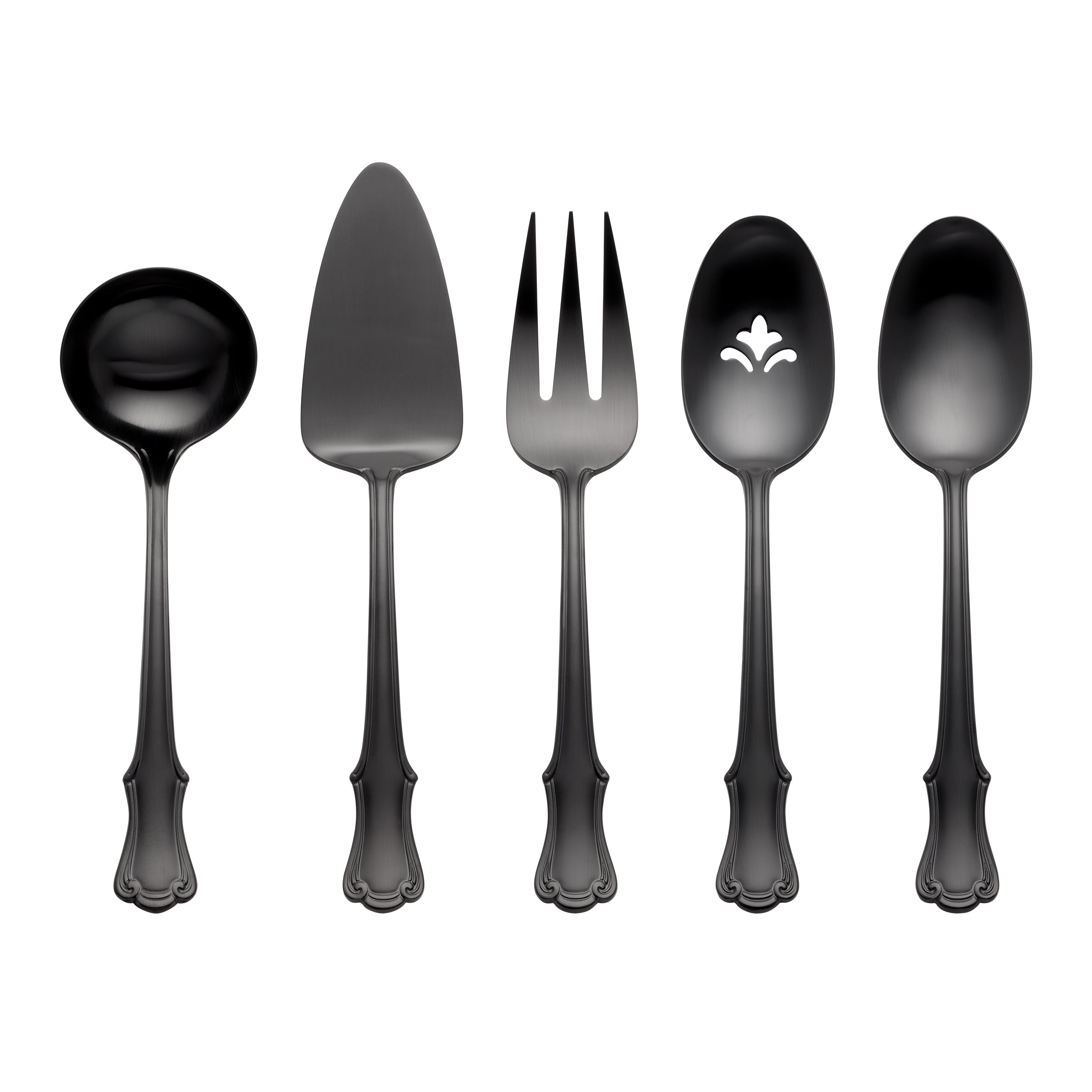 Lenox Premium James Street Black Satin 5-Piece Hostess Set
