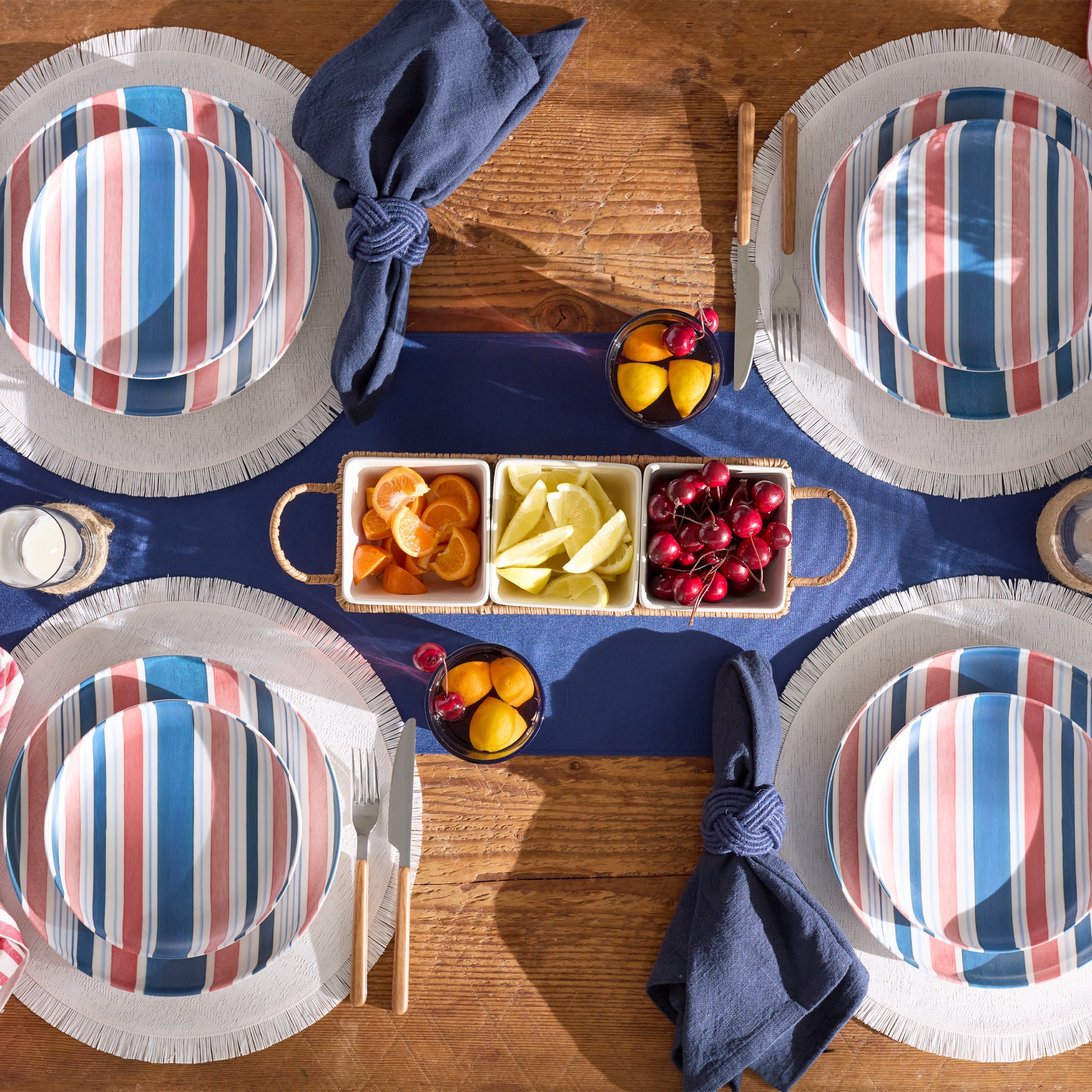 Lenox Premium 24 Seven Melamine Stripe 12-Piece Dinnerware Set - Image 3