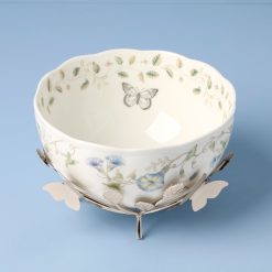 Alternative view of Lenox Premium Butterfly Meadow 25th Anniversary Bowl with Stand