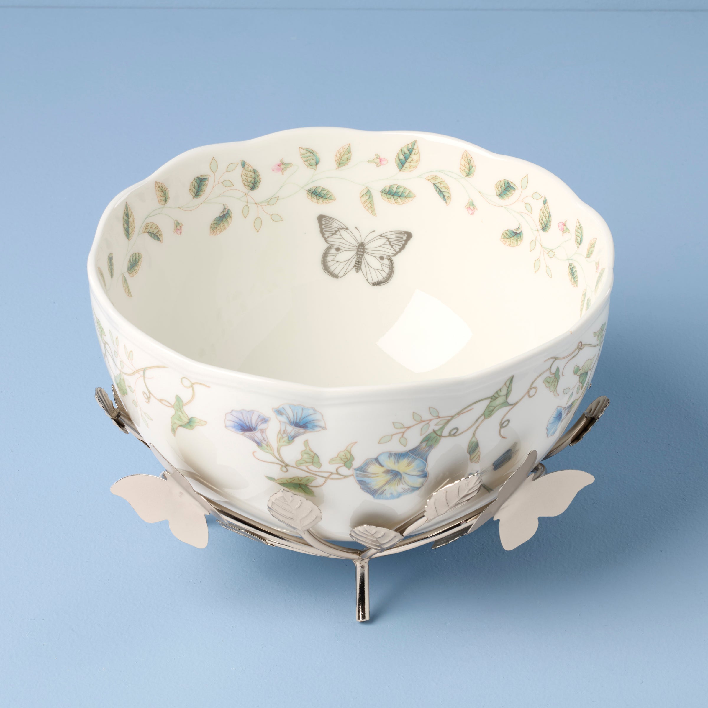 Lenox Premium Butterfly Meadow 25th Anniversary Bowl with Stand - Image 2