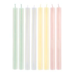 Lenox Premium Pastel Striped Table Candles, Set of 8