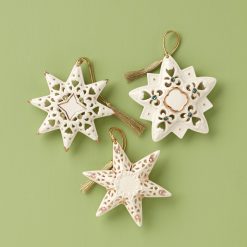 Lenox Premium Pierced Star Ornaments Set of 3