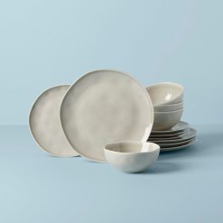 Lenox Premium Bay Colors Grey 12-Piece Dinnerware Set