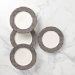 Lenox Premium Gingham Black Dinner Plates, Set of 4