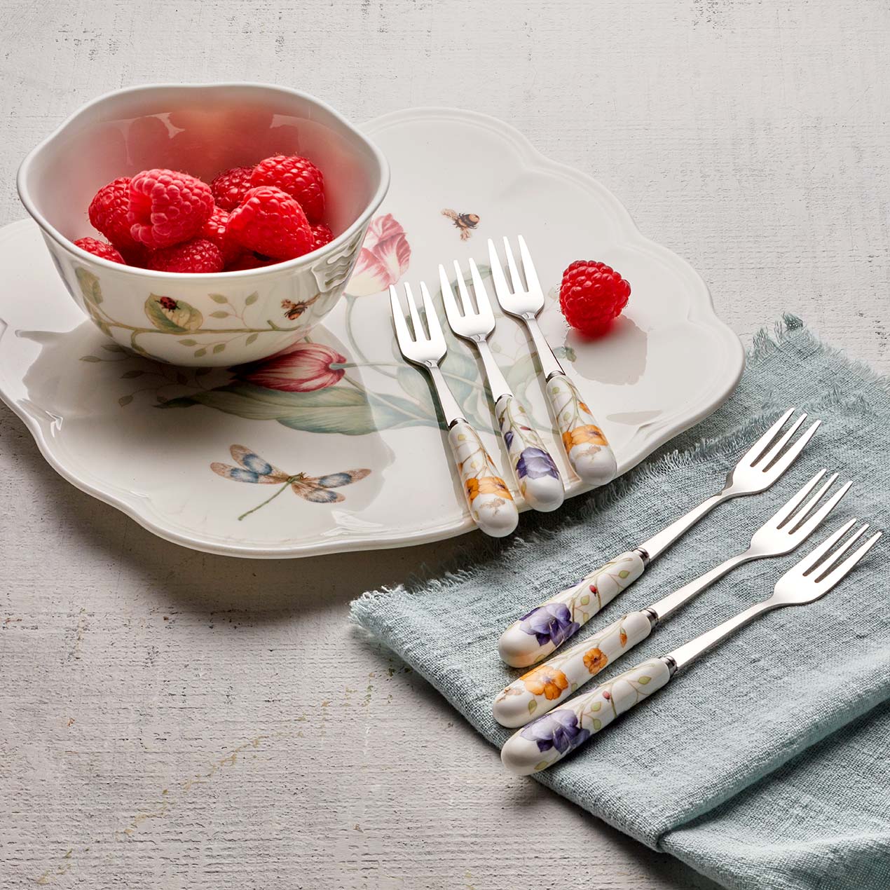 Lenox Premium Butterfly Meadow Cocktail Forks, Set of 6