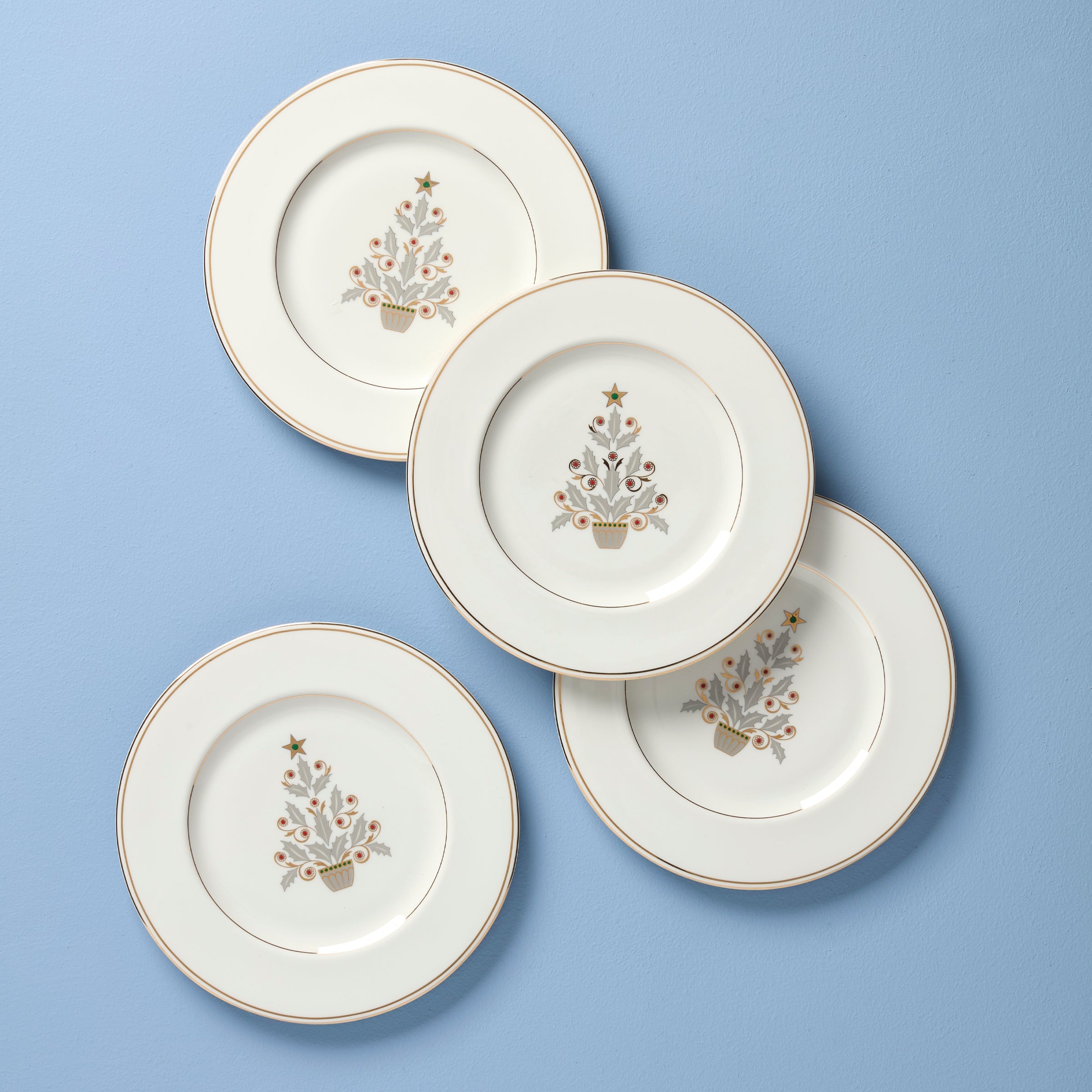Lenox Premium Federal Gold Tree Accent Plates, Set of 4