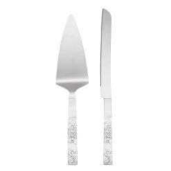 Lenox Premium Silver Peony 2-Piece Dessert Set