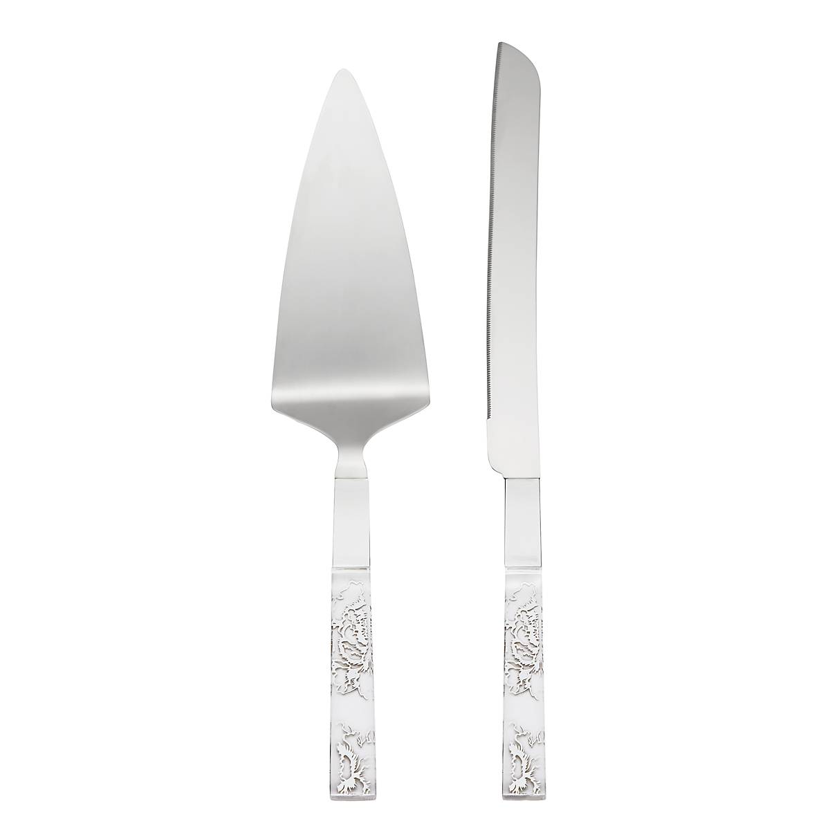 Lenox Premium Silver Peony 2-Piece Dessert Set