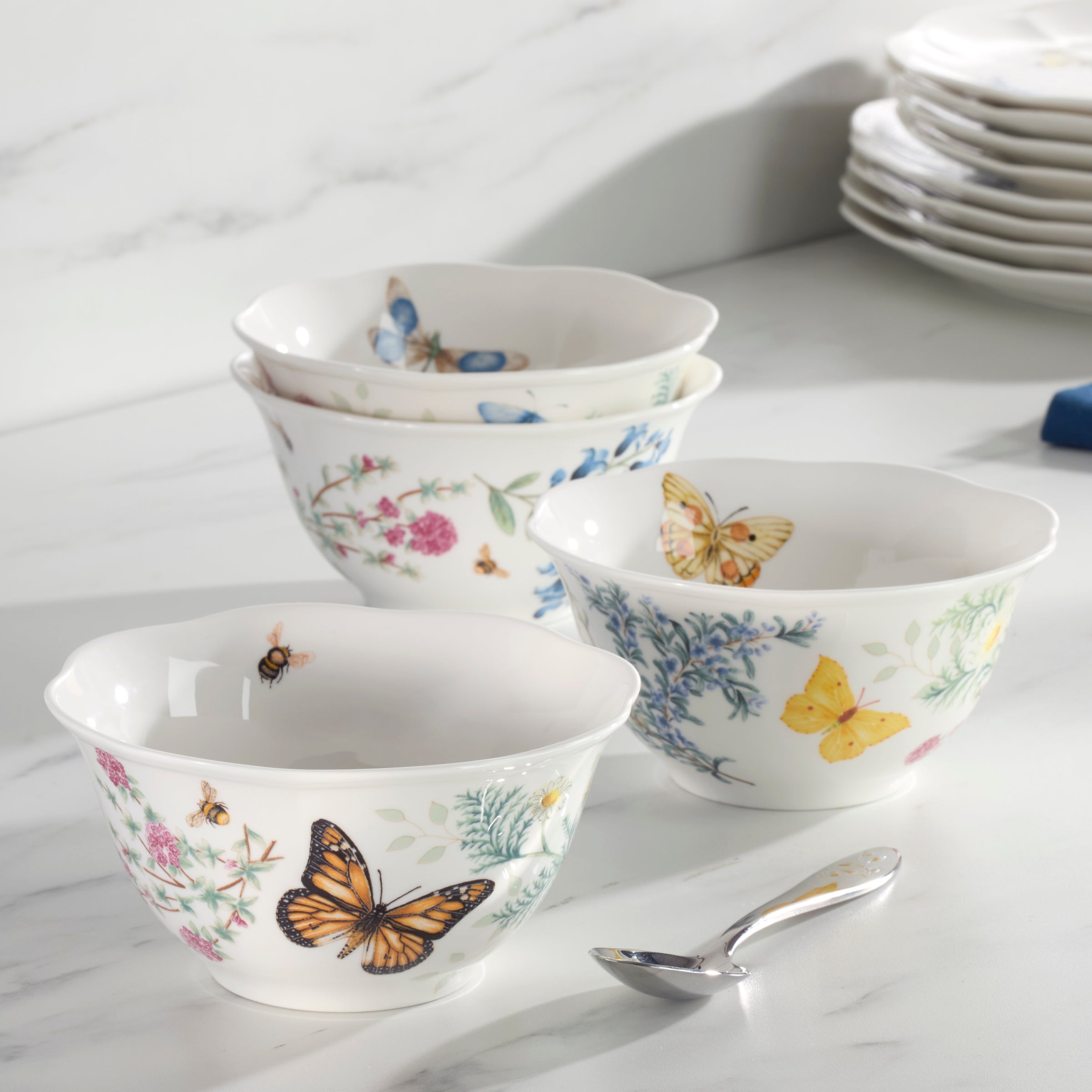 Lenox Premium Butterfly Meadow Herbs Rice Bowls, Set of 4 - Image 7