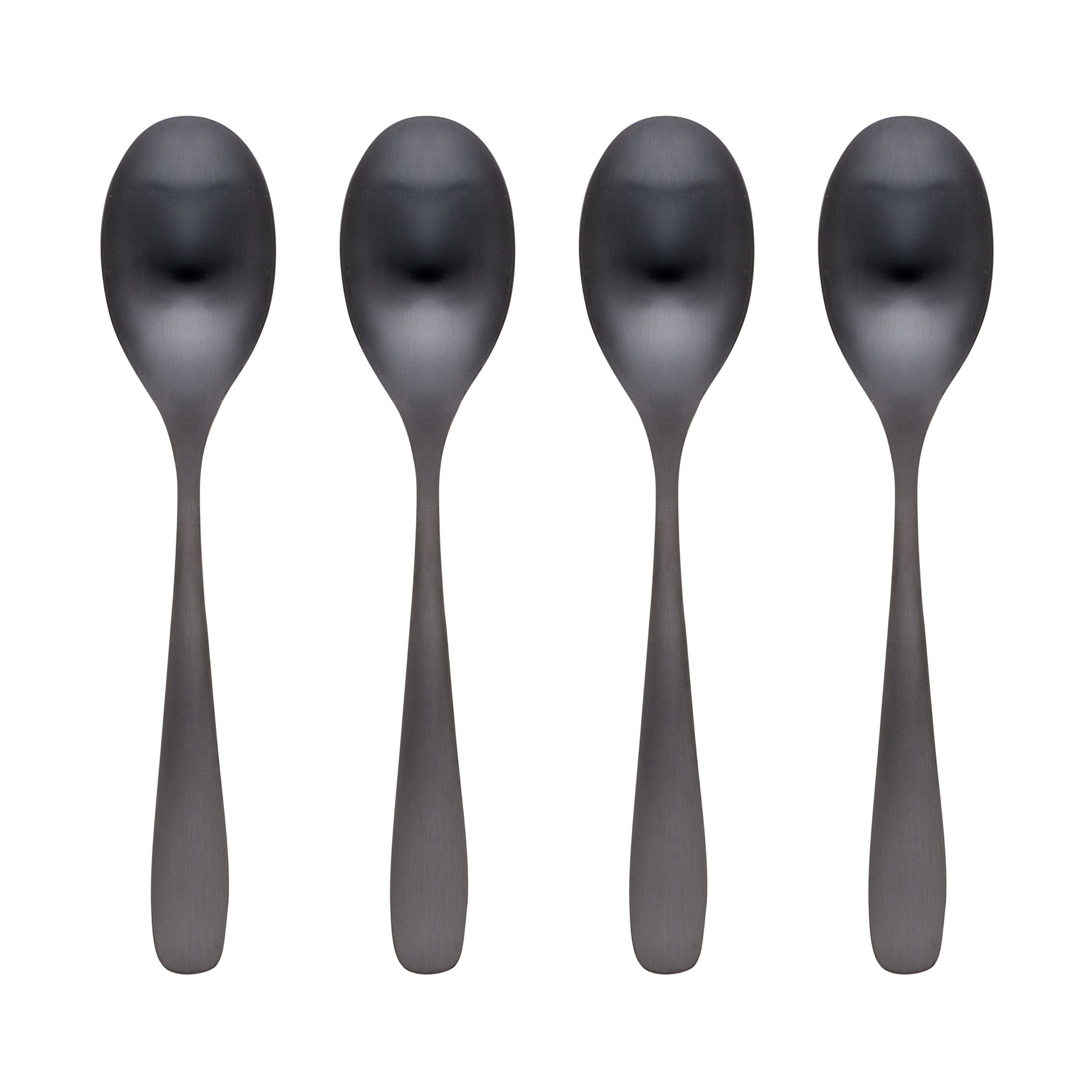 Lenox Premium Eliana Black Satin Dinner Spoons, Set of 4
