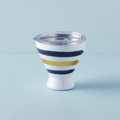 Lenox Premium Blue Bay Stripe Stainless Steel Cocktail Tumbler