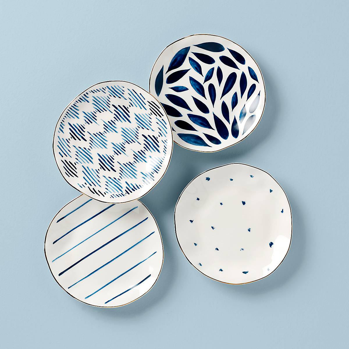 Lenox Premium Blue Bay Tidbit Plates, Set of 4