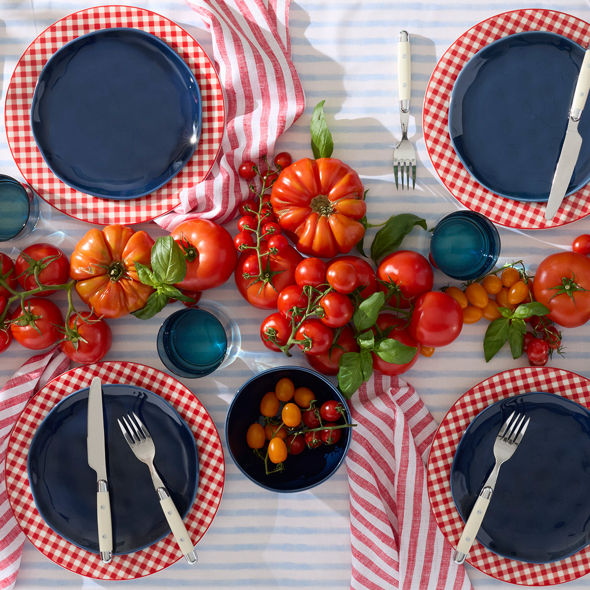 Lenox Premium Gingham Red Dinner Plates, Set of 4 - Image 6