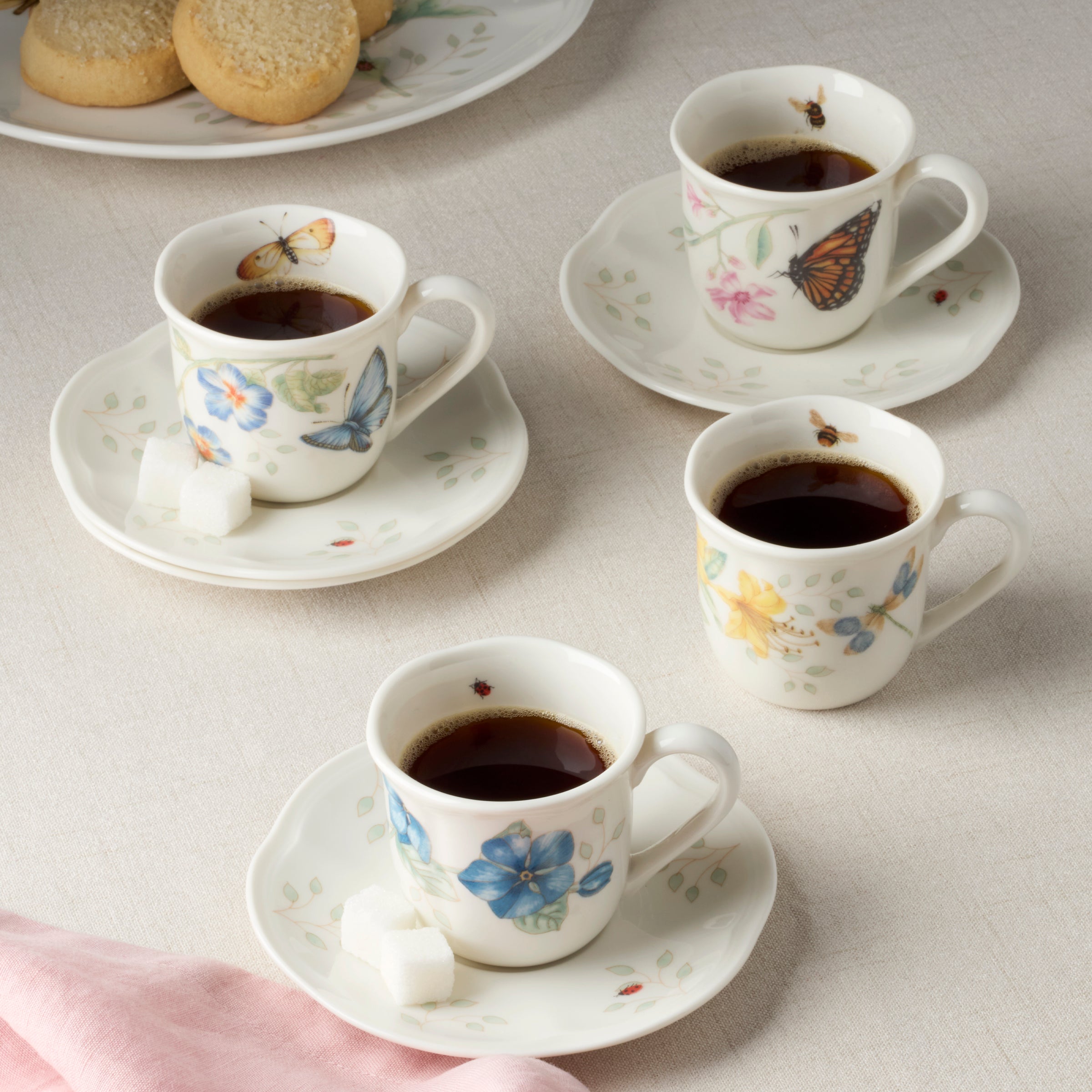 Lenox Premium Butterfly Meadow Espresso Cup & Saucers, Set of 4 - Image 3
