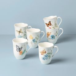 Lenox Premium Butterfly Meadow Mugs, Set of 6