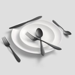 Alternative view of Lenox Premium Delia Black Satin 20-Piece Flatware Set