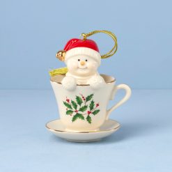Lenox Premium Coffee Tea & Me Snowman Ornament