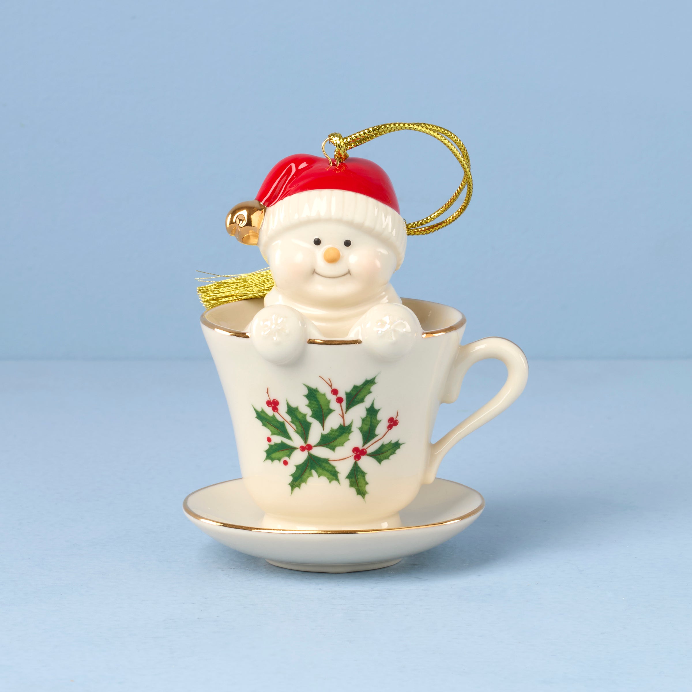 Lenox Premium Coffee Tea & Me Snowman Ornament