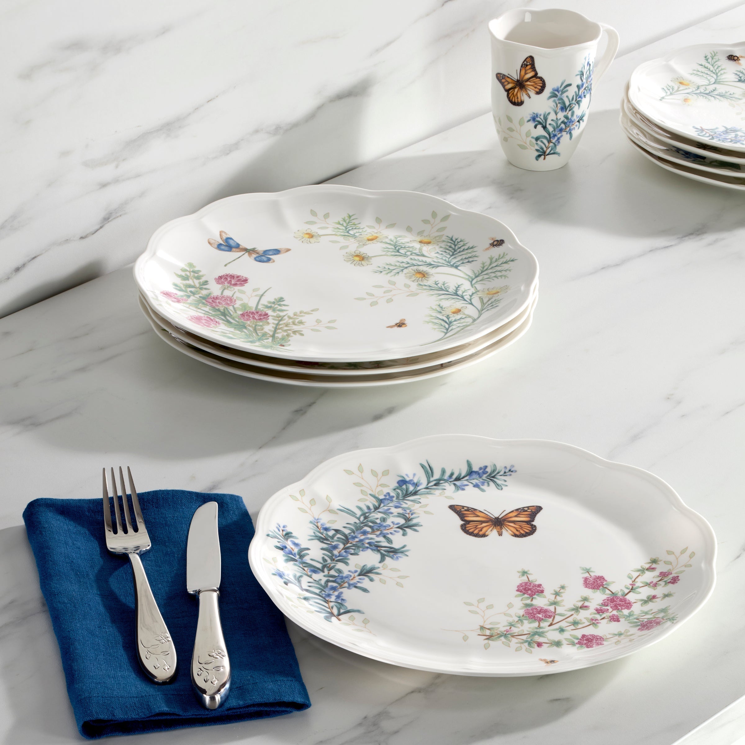 Lenox Premium Butterfly Meadow Herbs Dinner Plates, Set of 4 - Image 7