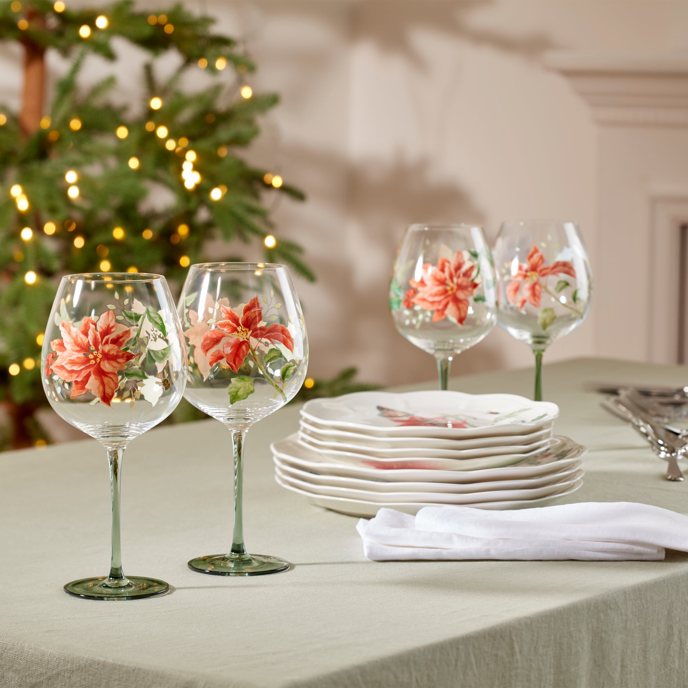 Lenox Premium Butterfly Meadow Holiday Balloon Glasses, Set of 4 - Image 3