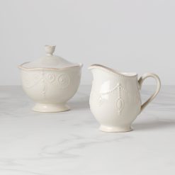 Lenox Premium French Perle White Sugar & Creamer