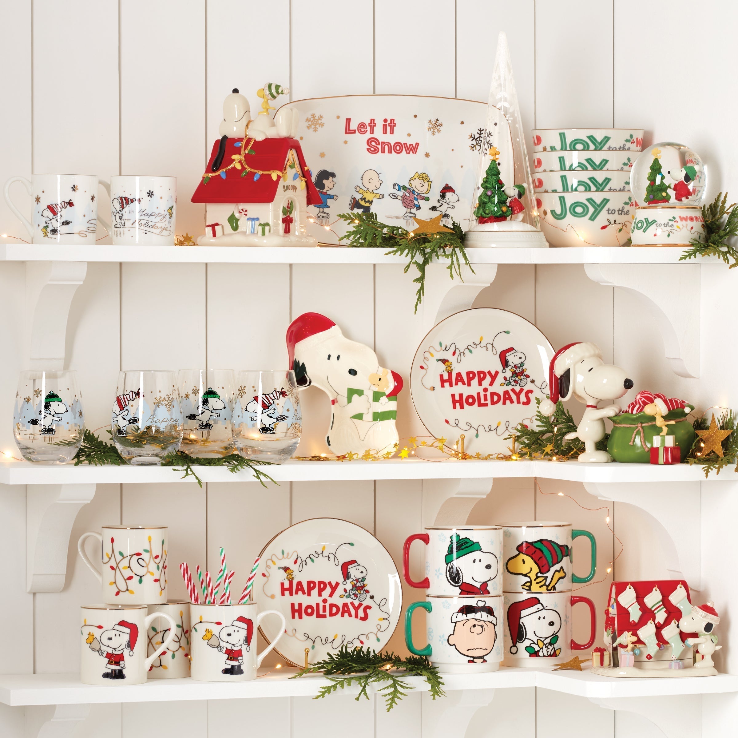 Lenox Premium Snoopy Christmas Accent Plates, Set of 4 - Image 2