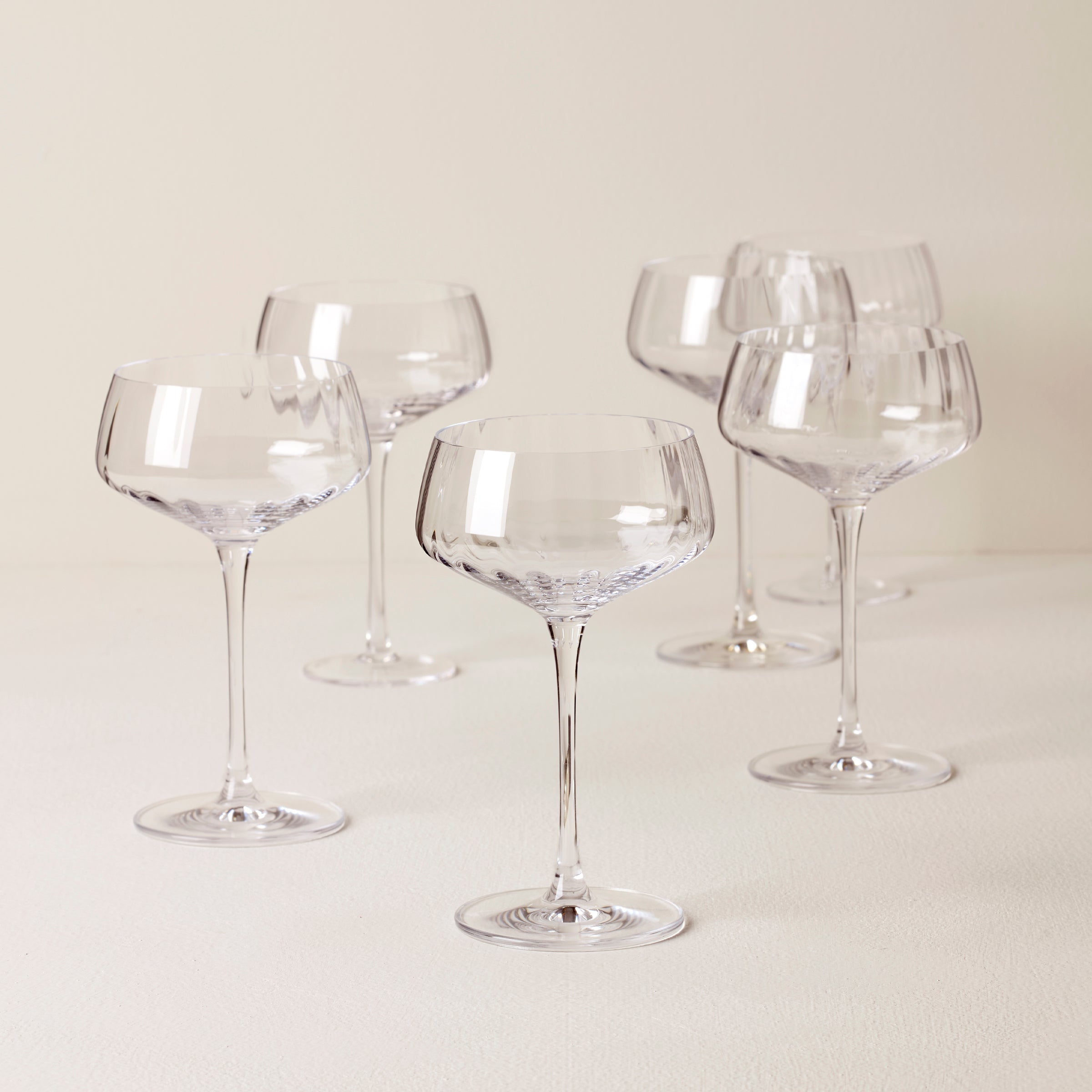 Lenox Premium Tuscany Classics Angled Optic Coupe Glasses, Set of 6