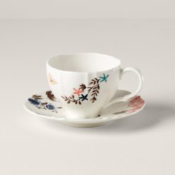Lenox Premium Sprig & Vine White Teacup & Saucer