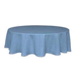 Lenox Premium French Perle Solid Periwinkle 70x70 Round Tablecloth