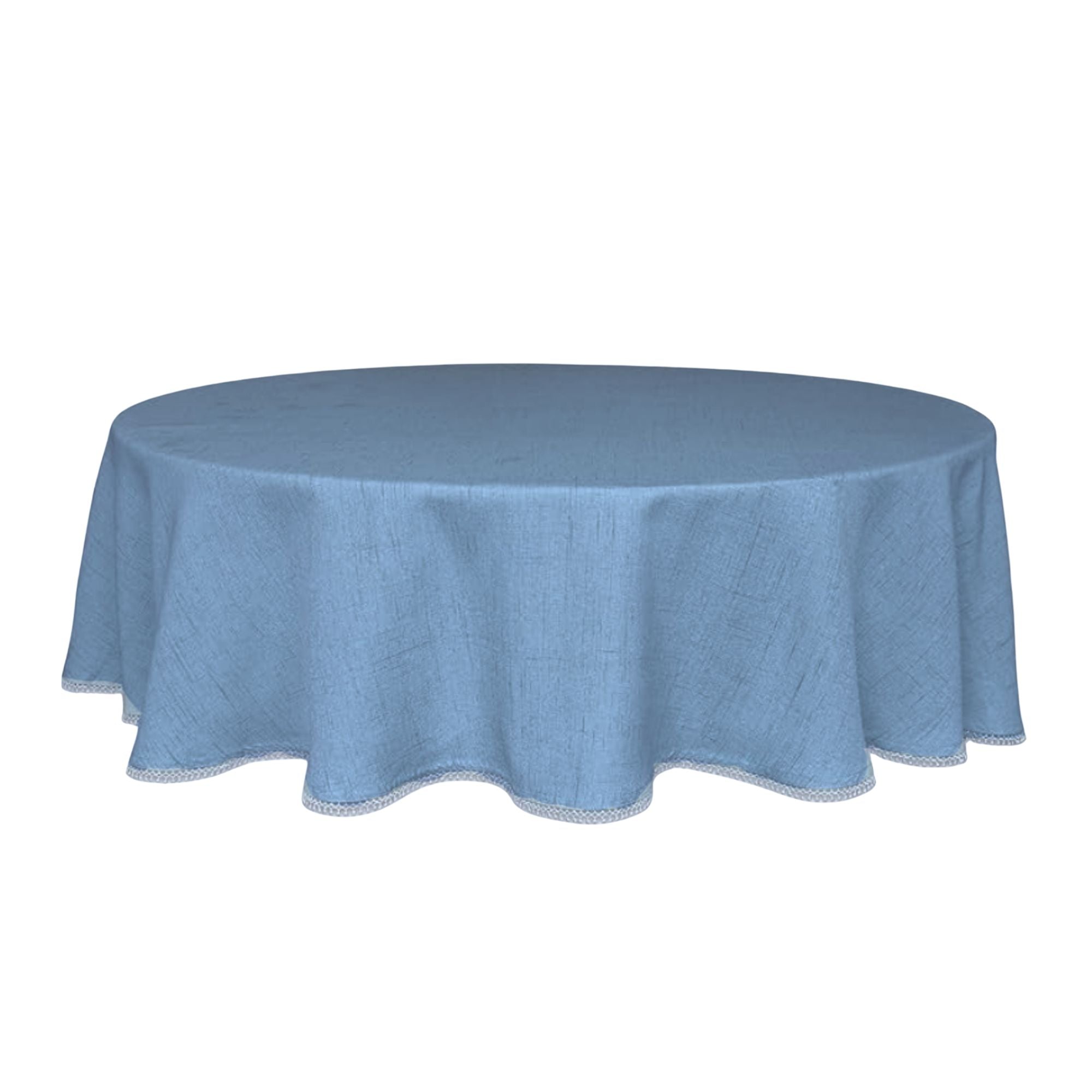 Lenox Premium French Perle Solid Periwinkle 70x70 Round Tablecloth
