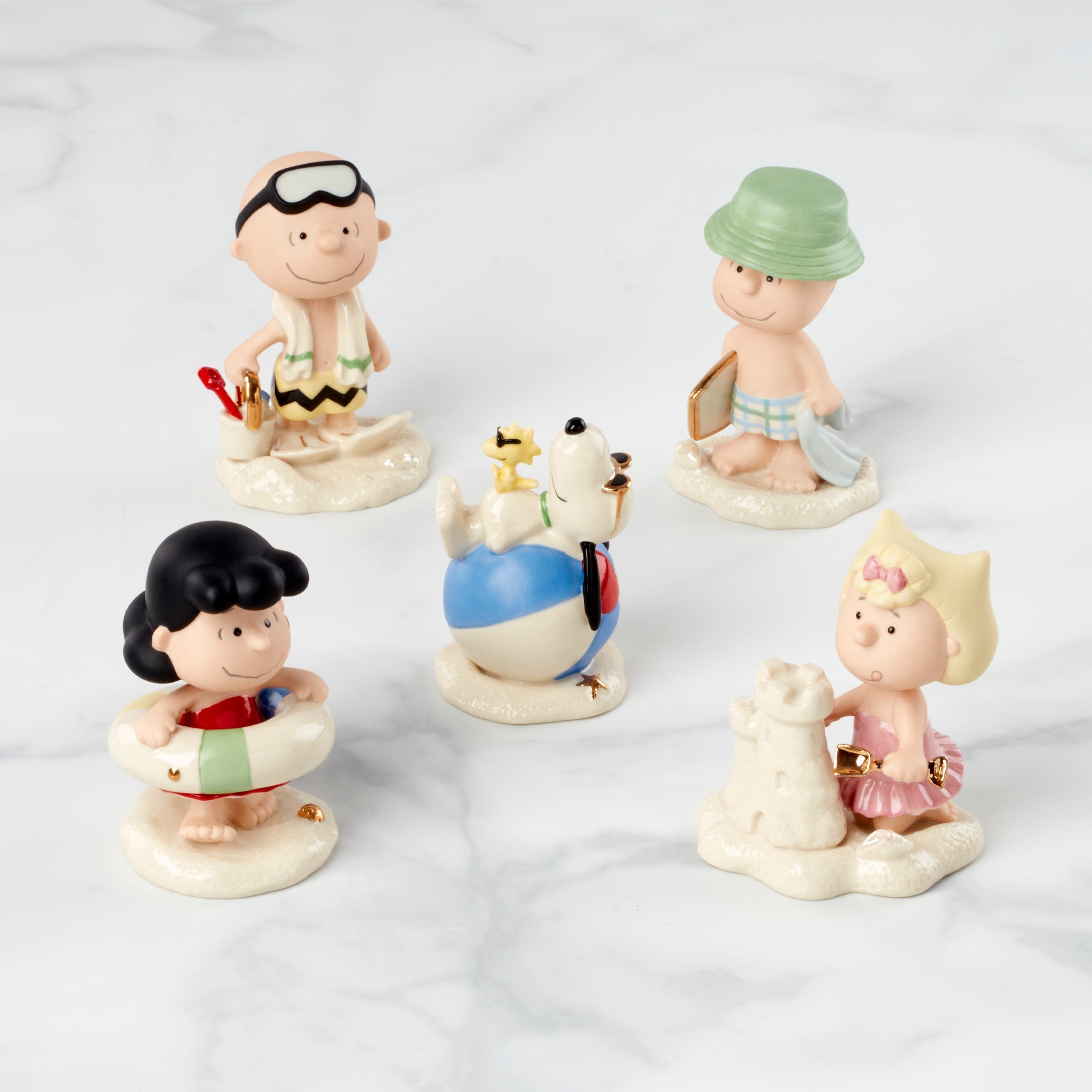 Lenox Premium Peanuts 5-Piece Beach Party Figurine Set