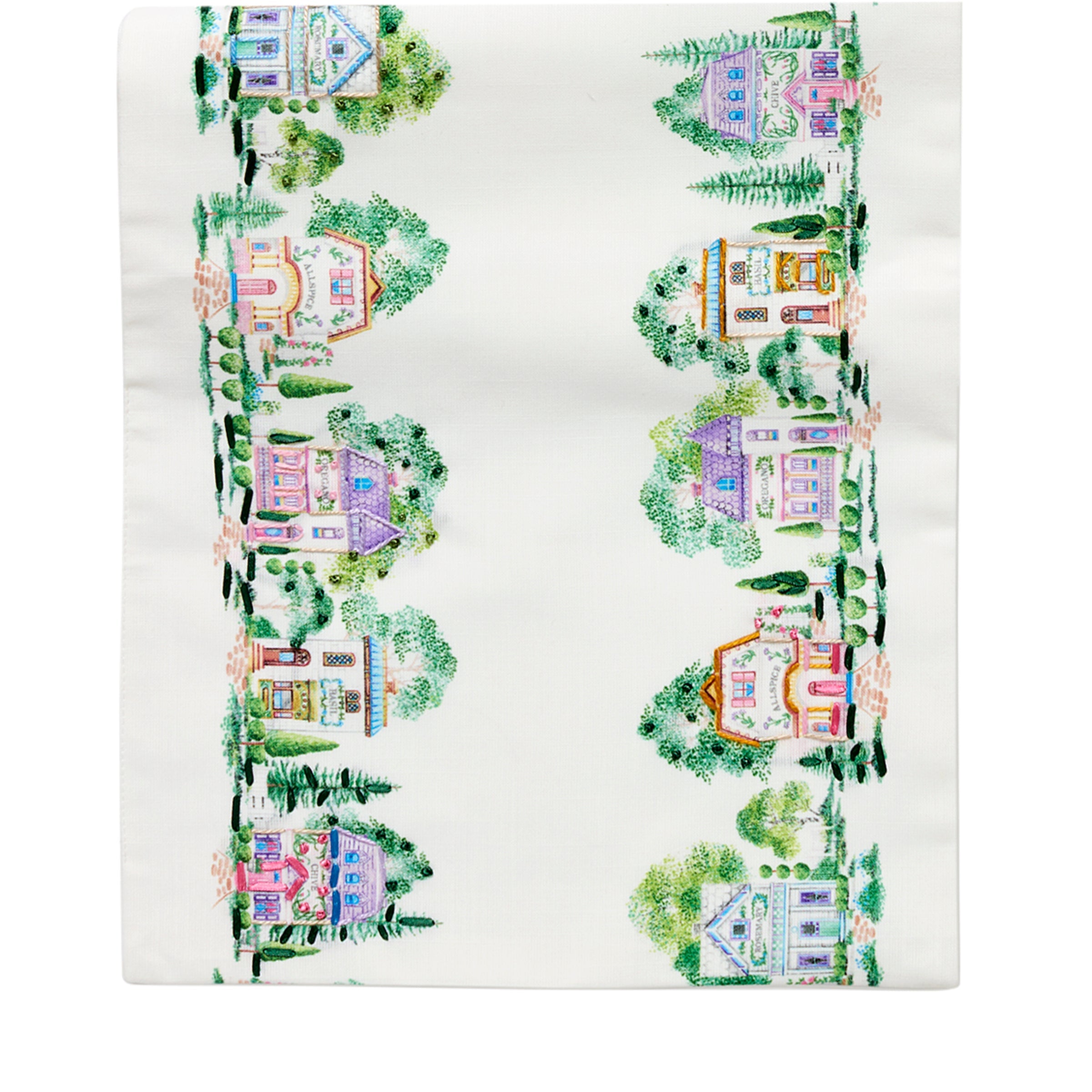 Lenox Premium Lenox Spice Village Print Embroidered 14x70 Table Runner - Image 2