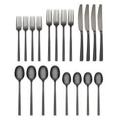 Alternative view of Lenox Premium Beacon Black Sand Mirror 20-Piece Flatware Set