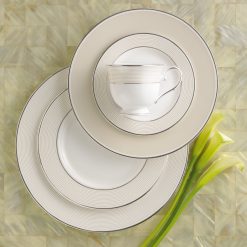 Alternative view of Lenox Premium Opal Innocence Stripe 5-Piece Place Setting