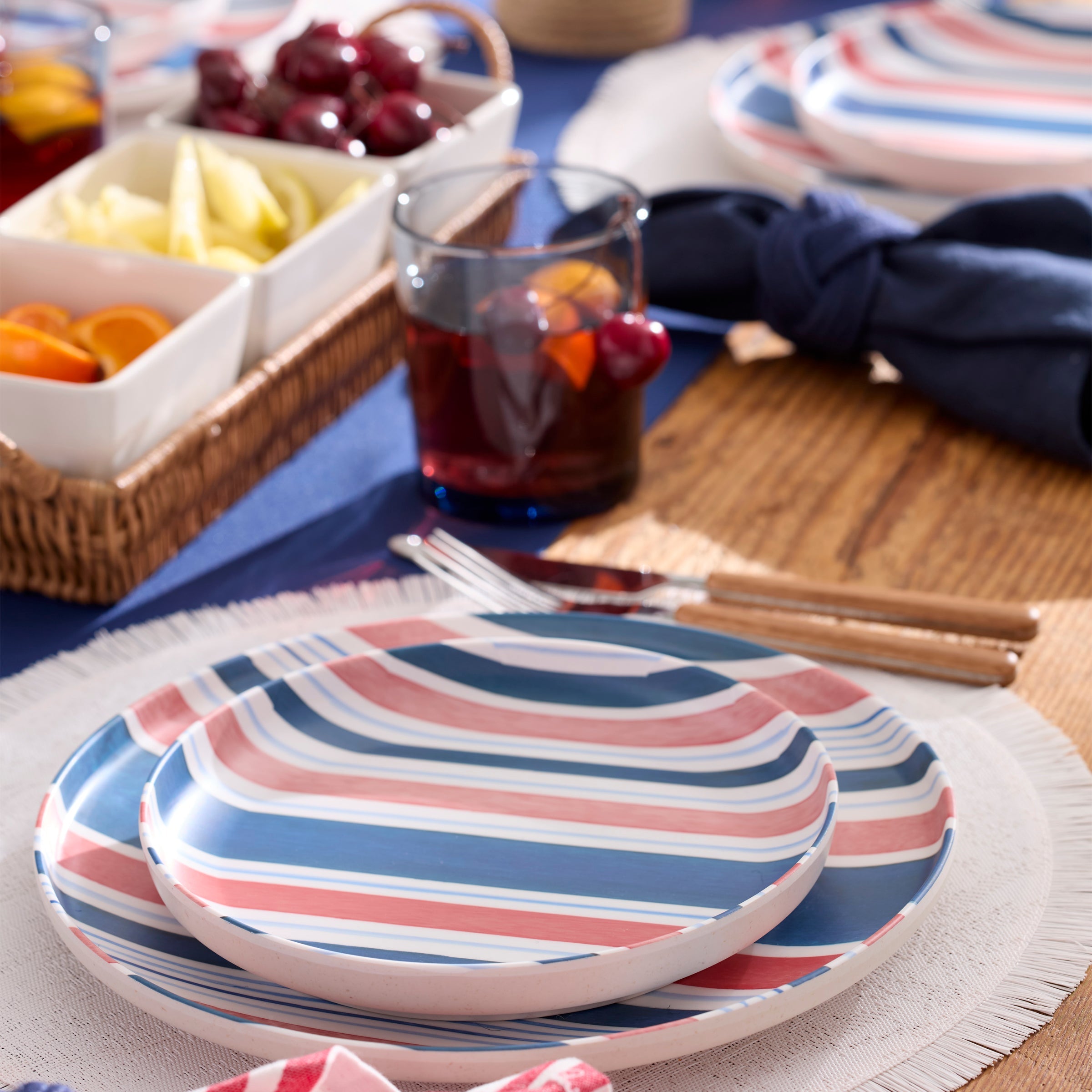 Lenox Premium 24 Seven Melamine Stripe 12-Piece Dinnerware Set - Image 4