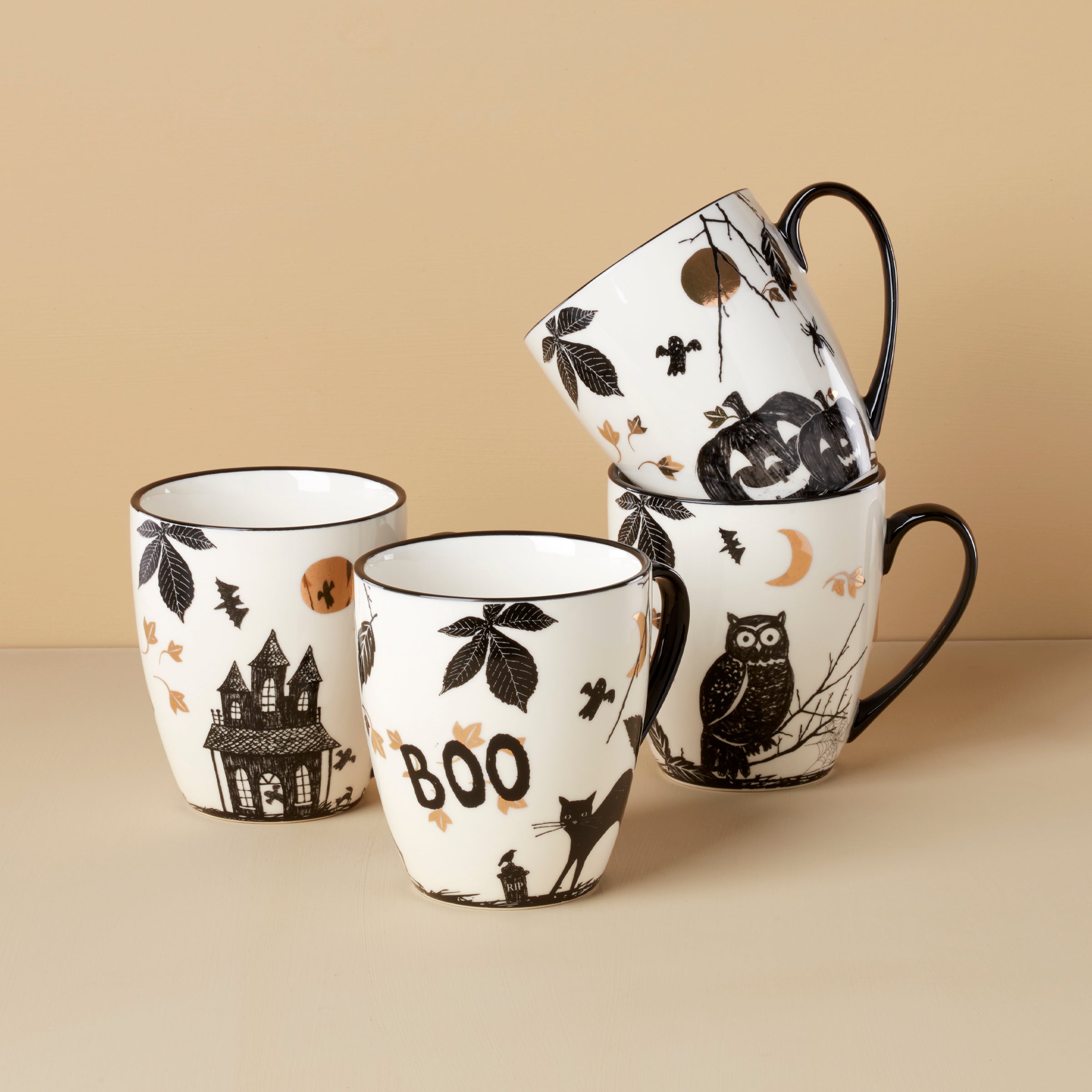 Lenox Premium Haunted Halloween Mugs, Set of 4