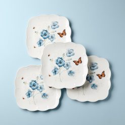 Lenox Premium Butterfly Meadow Square Dinner Plates, Set of 4