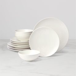 Lenox Premium Roseto White 12-Piece Dinnerware Set