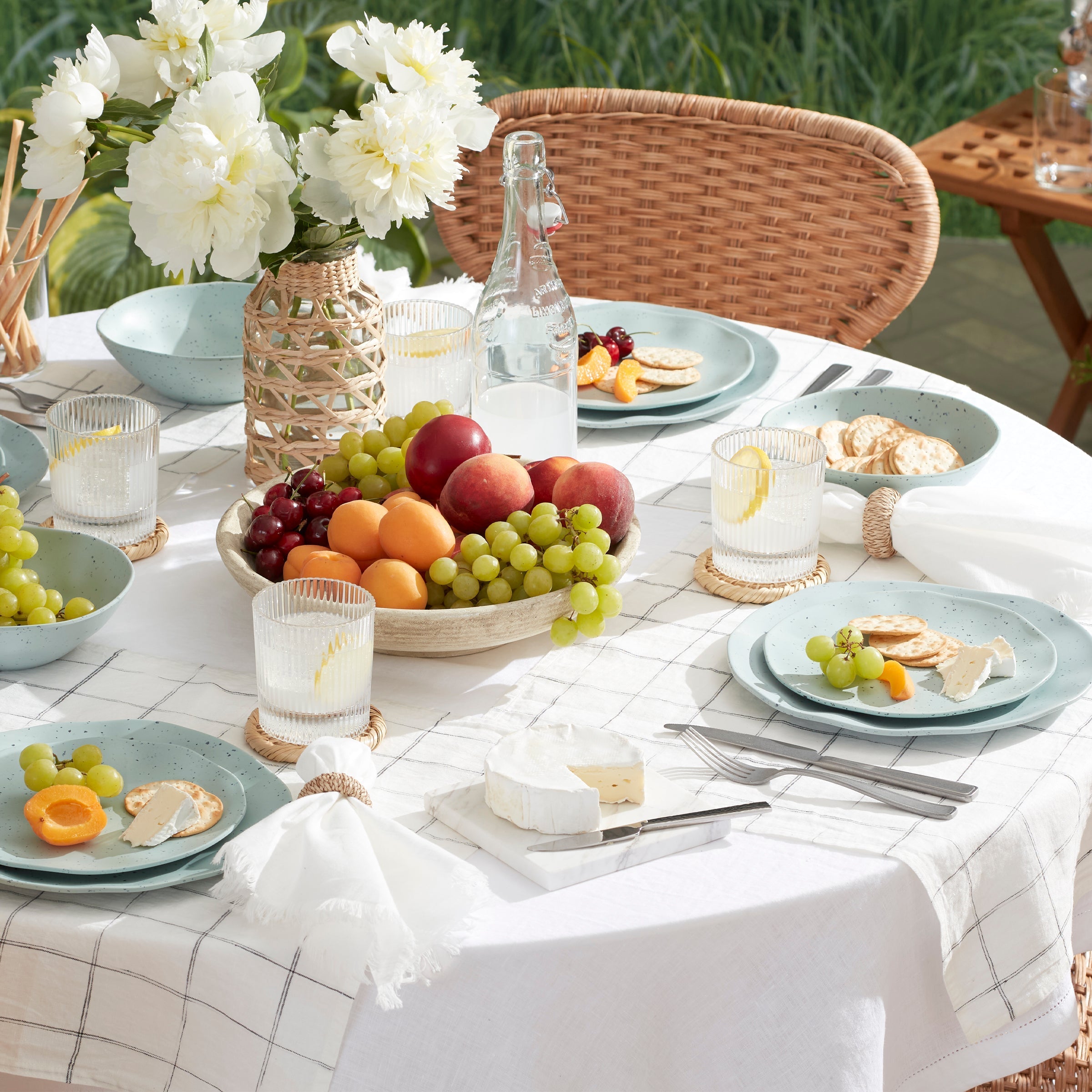 Lenox Premium Terrazzo Melamine Mint 12-Piece Dinnerware Set - Image 2