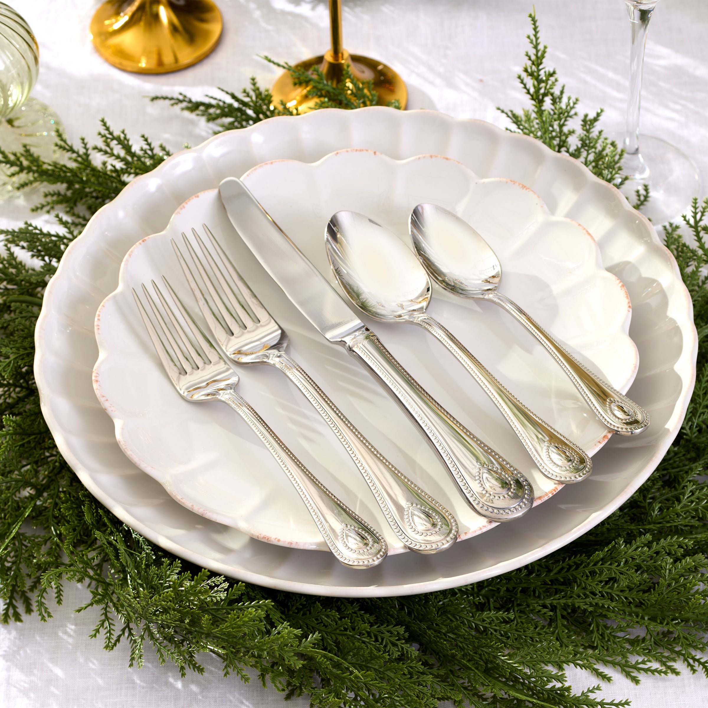 Lenox Premium French Perle Scallop White Accent Plates, Set of 4 - Image 6