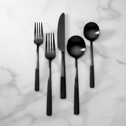 Lenox Premium Modulus Black Satin 20-Piece Flatware Set