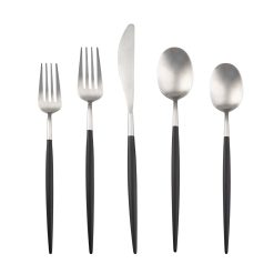 Lenox Premium Evora Satin POM Black 5-Piece Place Setting