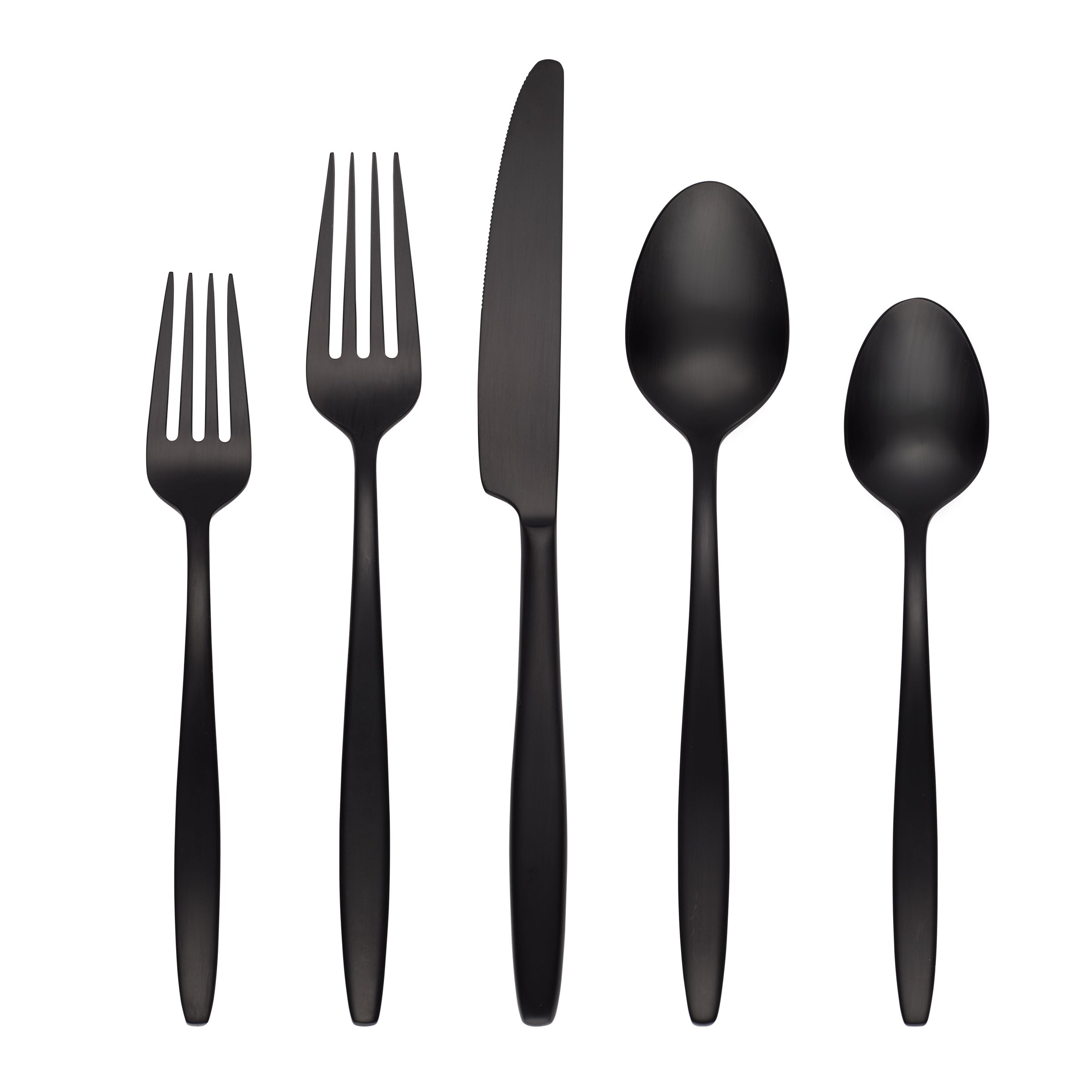 Lenox Premium Nylah Black Satin 20-Piece Flatware Set