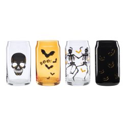 Lenox Premium Vintro Halloween Can Cooler Glasses, Set of 4