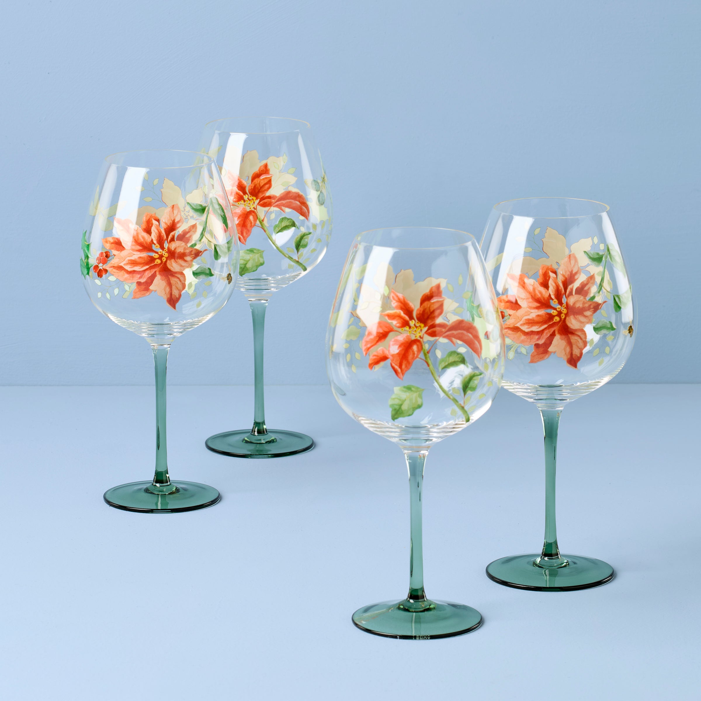 Lenox Premium Butterfly Meadow Holiday Balloon Glasses, Set of 4