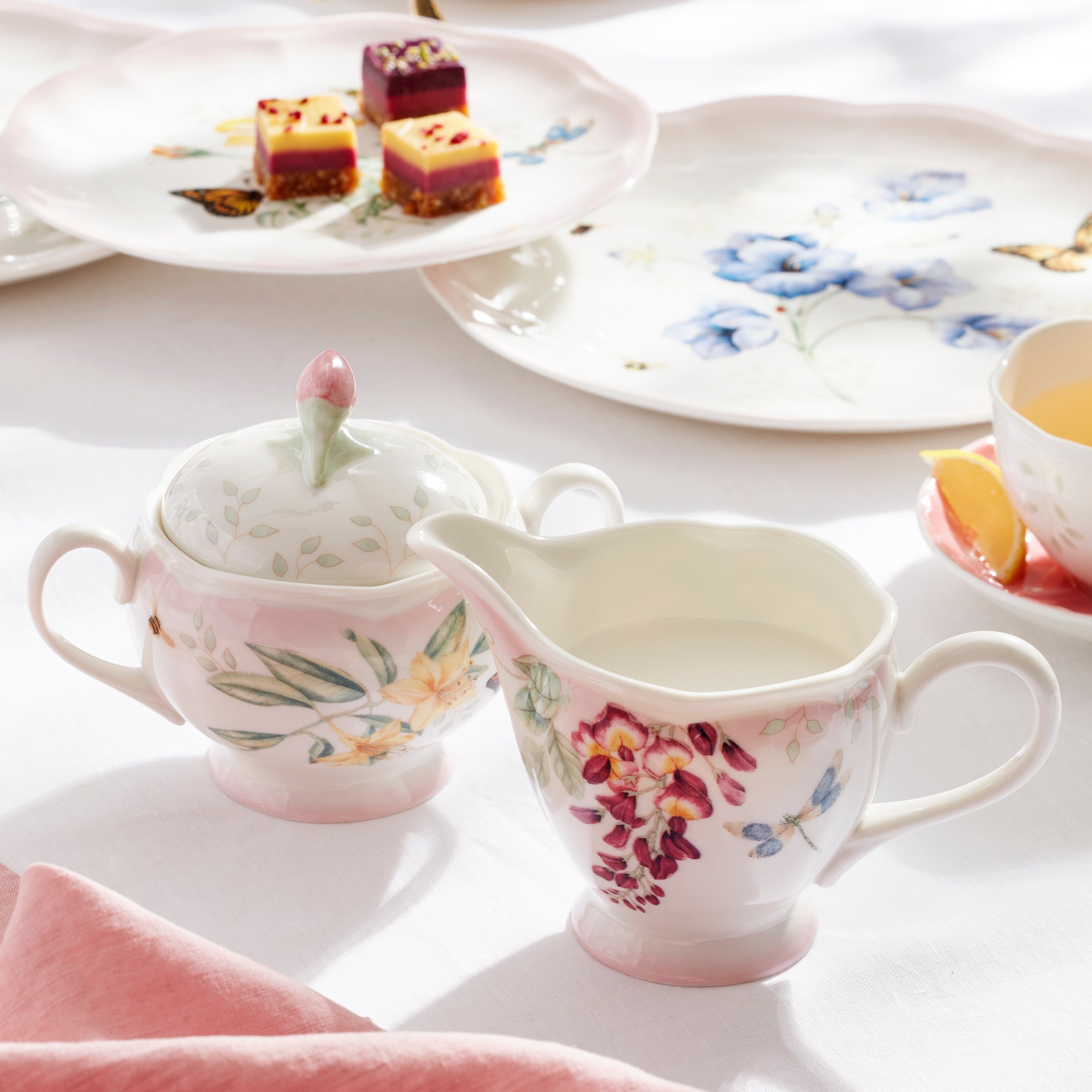 Lenox Premium Butterfly Meadow Pink Ombre 5-Piece Tea Set - Image 4