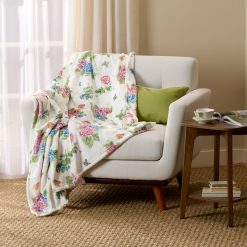 Lenox Premium Butterfly Meadow Hydrangea Throw Blanket